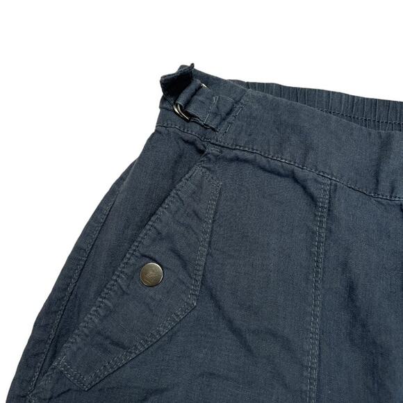 Athleta Voyager Linen Pant High Rise SIZE 8 Granite Blue Adjustable Waist Pocket - Picture 9 of 9